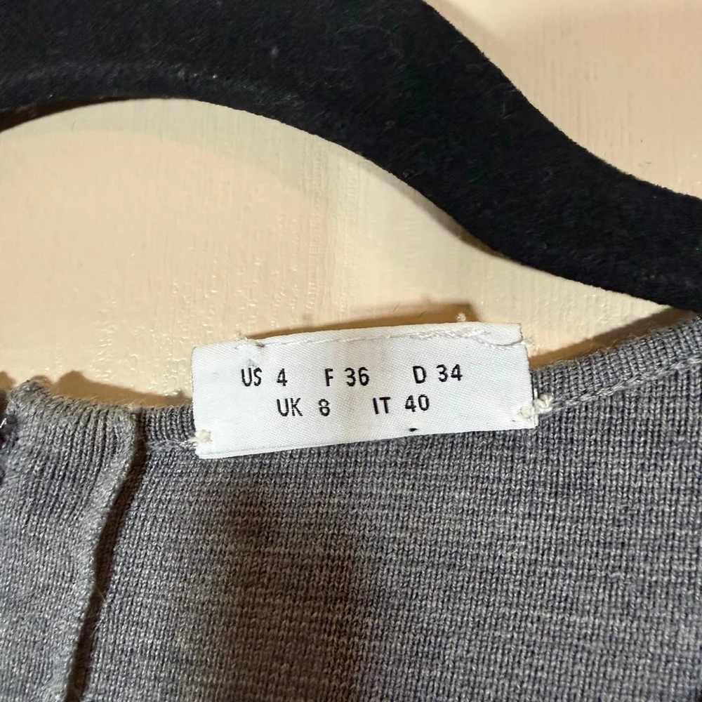 Akris Punto Gray Long Sleeve Wool Fit and Flare Dress with Ruffled Cuffs US 4 - Picture 11 of 11